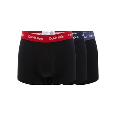 Calvin Klein Pack of three black low rise trunks